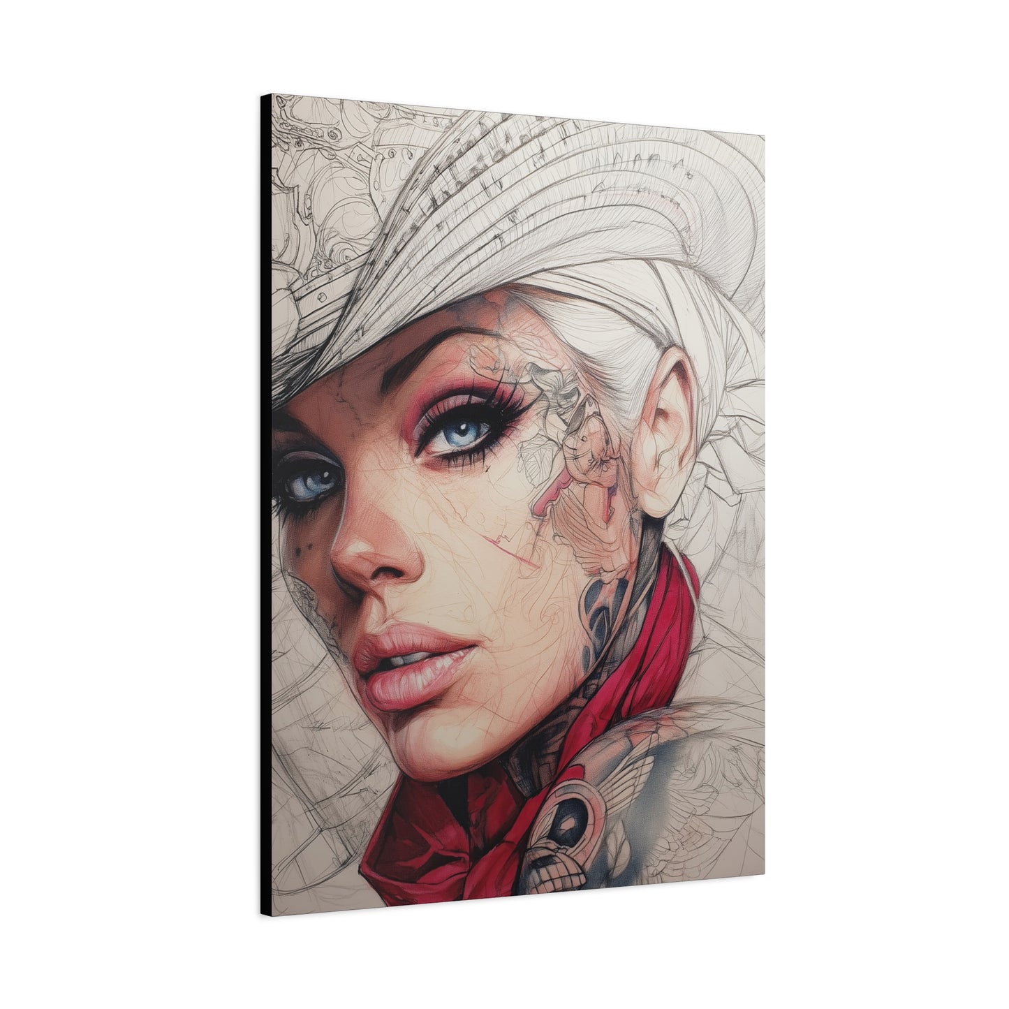 Gallery Wrapped Canvas, Wranglers and Wreckage Art Canvas, Erotic Pinup Art Canvas – Pearl