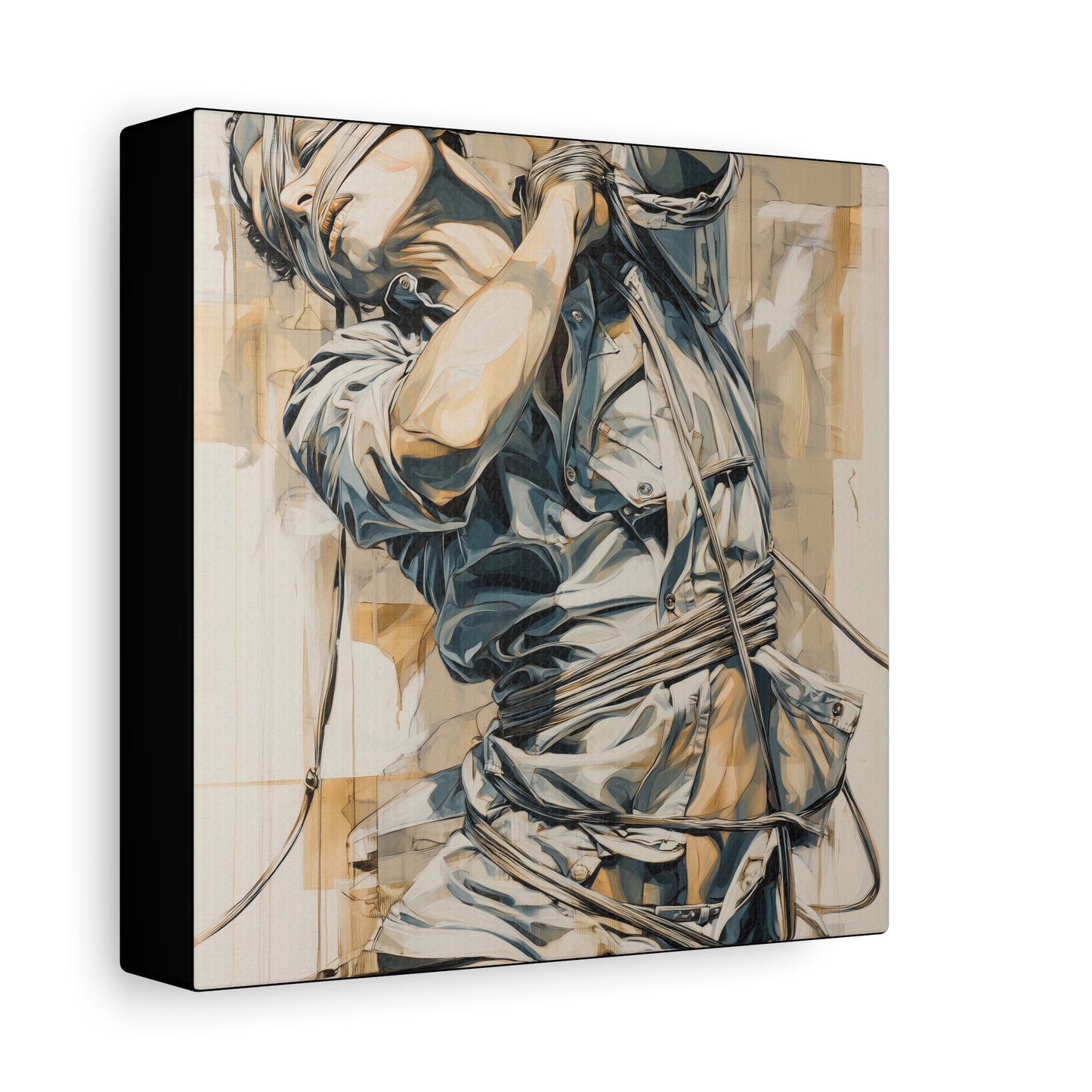 Gallery Wrapped Canvas, Ropes and Reverence Art Canvas, Erotic Shibari Art Canvas – Kai
