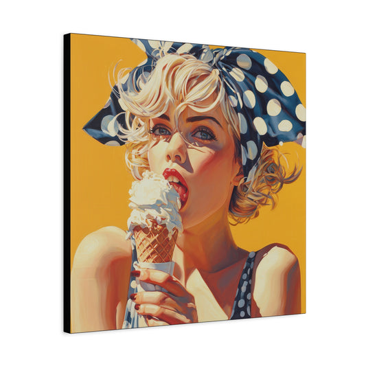 Gallery Wrapped Canvas, Sweet Summer Nostalgia, Sugar and Spice Art Canvas, Ice Cream Dreams Art – Ellie