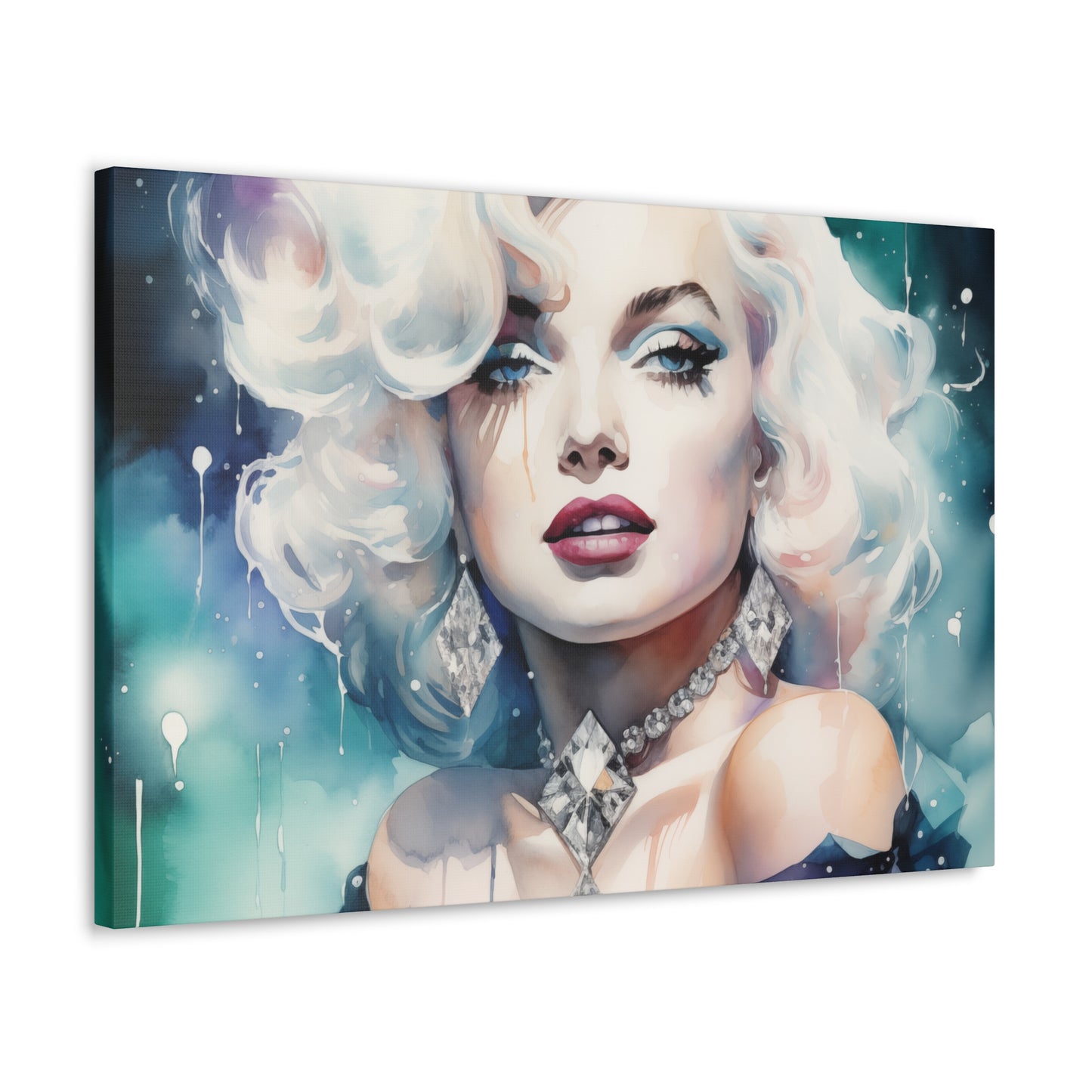 Canvas Wall Art, Gallery Wrapped Pop Art, Celebrity Wall Art – Marilyn Monroe - Diamonds