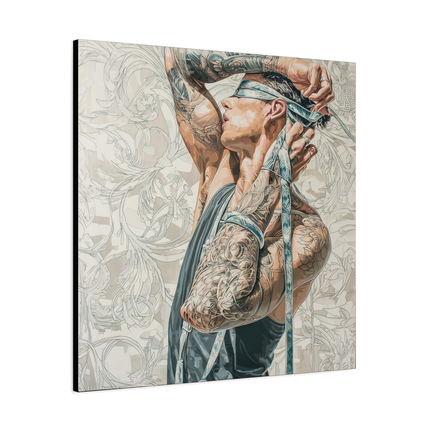 Gallery Wrapped Canvas, Ropes and Reverence Art Canvas, Erotic Shibari Art Canvas – Ronan