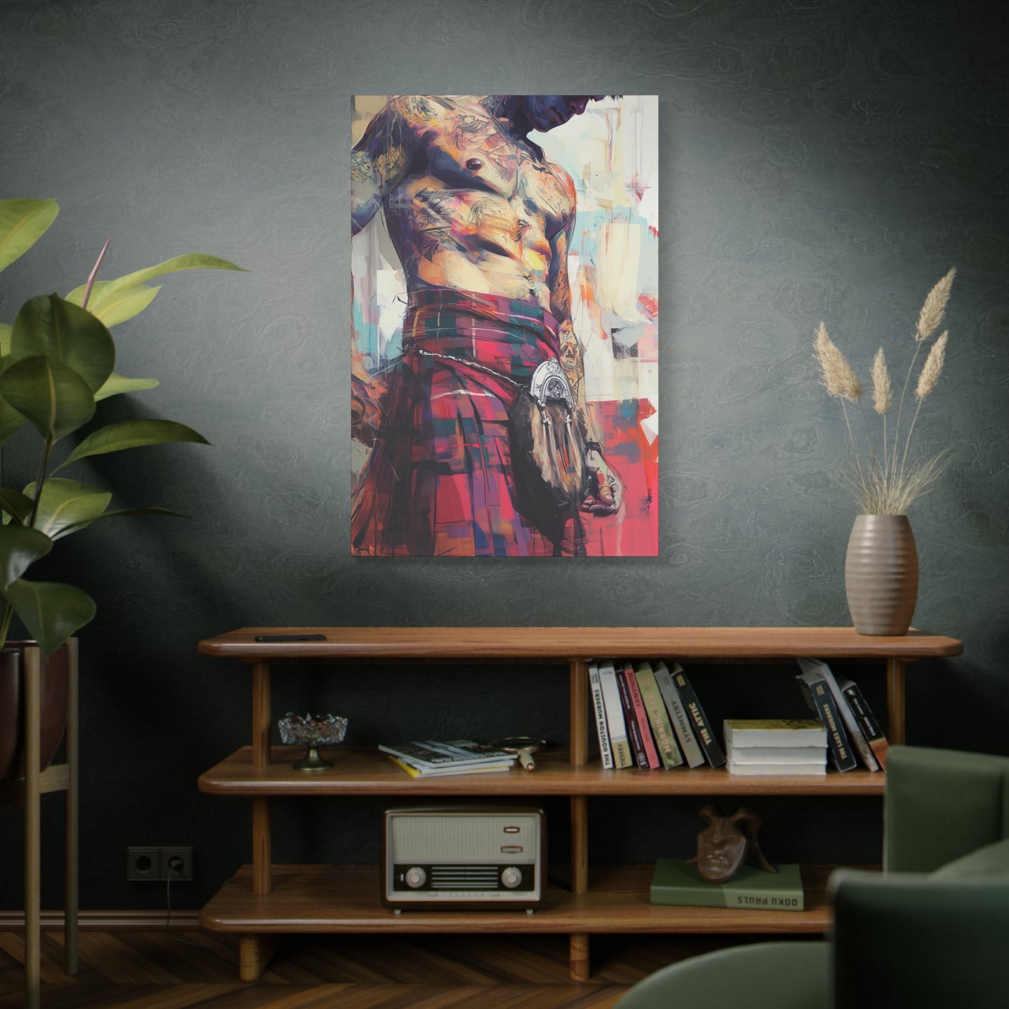 Gallery Wrapped Canvas, Kilts and Carnage Art Canvas, Erotic Pinup Art Canvas – Angus