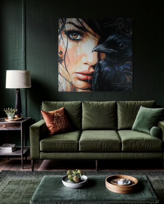 Gallery Wrapped Canvas, Myth and Bones Gothic Art Canvas, Dark Muse Canvas - Solène