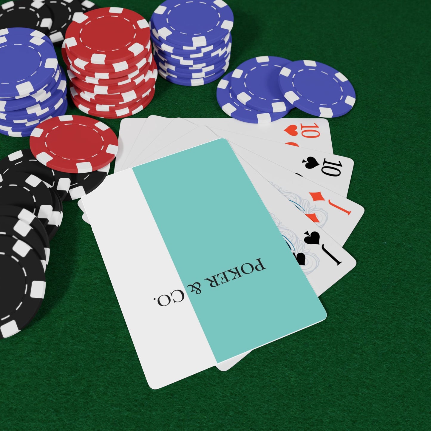 Playing Cards - Color Block Poker Cards - Robin Egg Blue - Breakfast at Tiffany Inspired - Name & Co.
