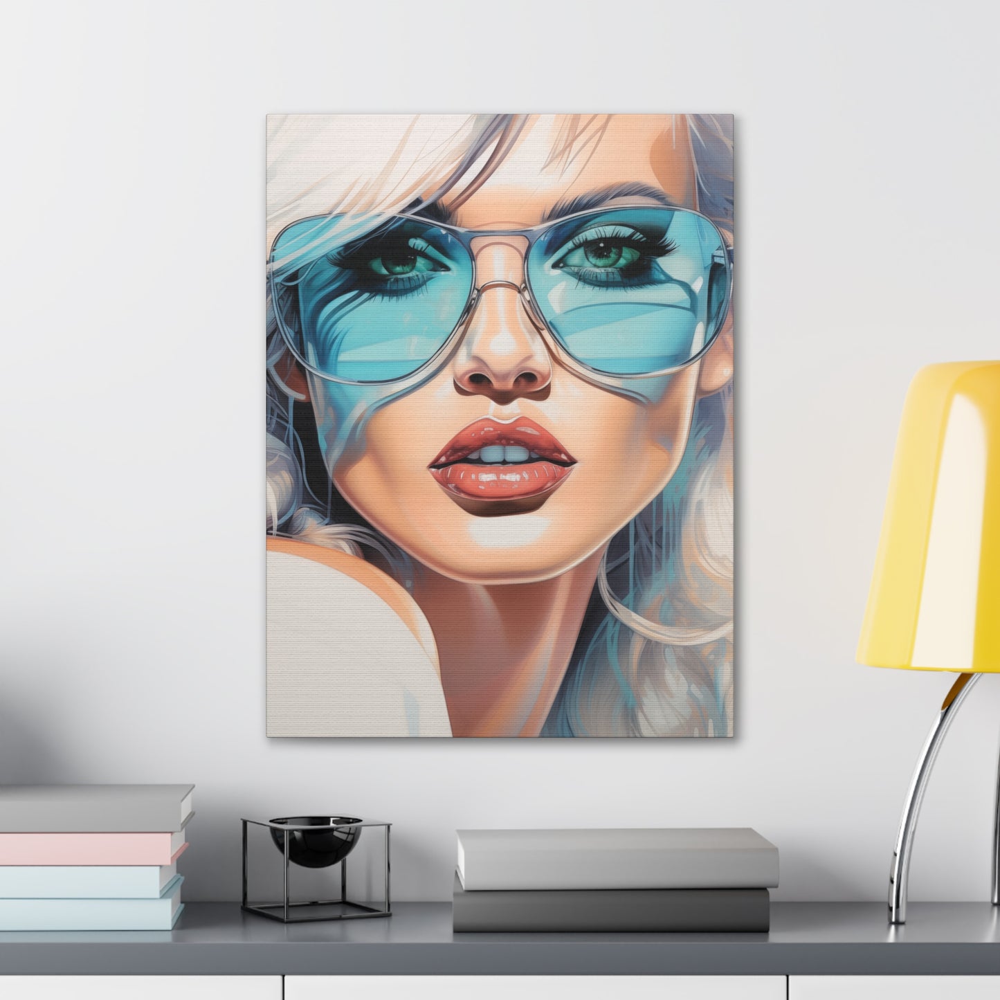 Canvas Gallery Wrapped High-Fashion Wall Art, Stylish Decor, Retro Femme Doll Pop Art – Nova