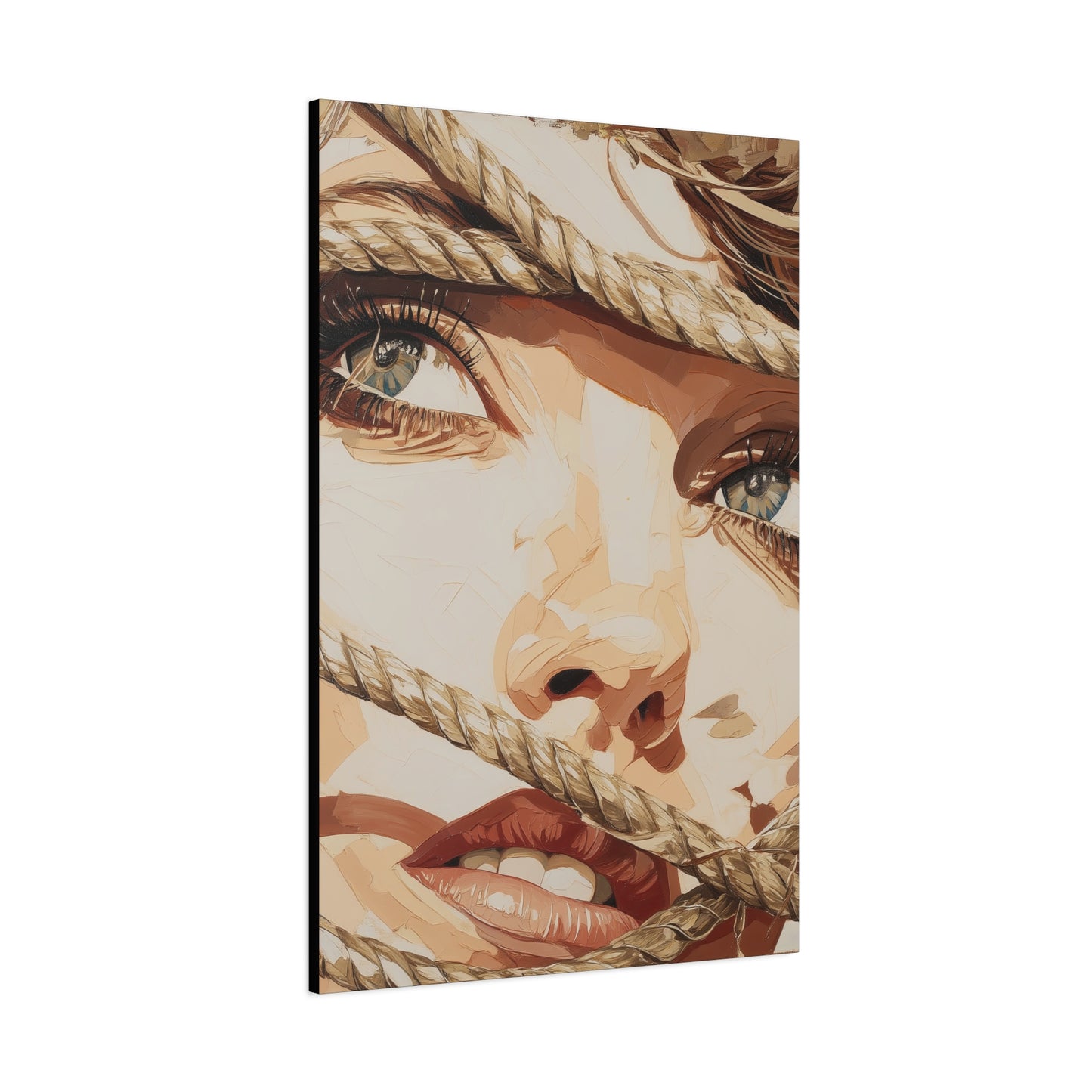 Gallery Wrapped Canvas, Ropes and Reverence Art Canvas, Erotic Shibari Art Canvas – Hana
