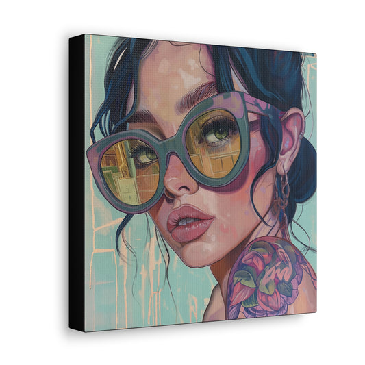 Canvas Gallery Wrap, Ladies in Lenses Wall Art, Abstract Femme Girl Art - Meg