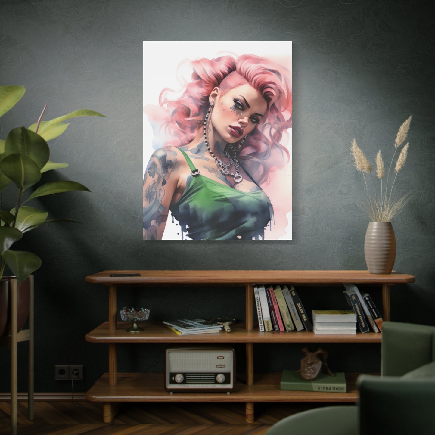 Gallery Wrapped Canvas, Edgy Tattooed Beauty, Urban Pop Art Canvas – Colette