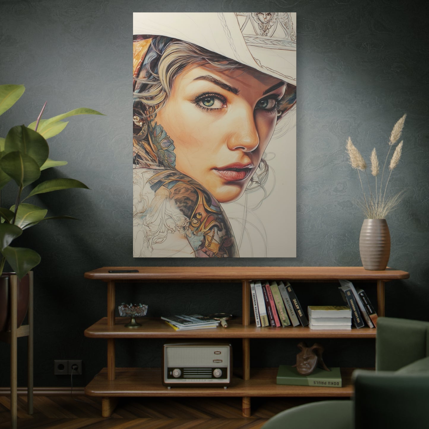 Gallery Wrapped Canvas, Wranglers and Wreckage Art Canvas, Erotic Pinup Art Canvas – Shiloh