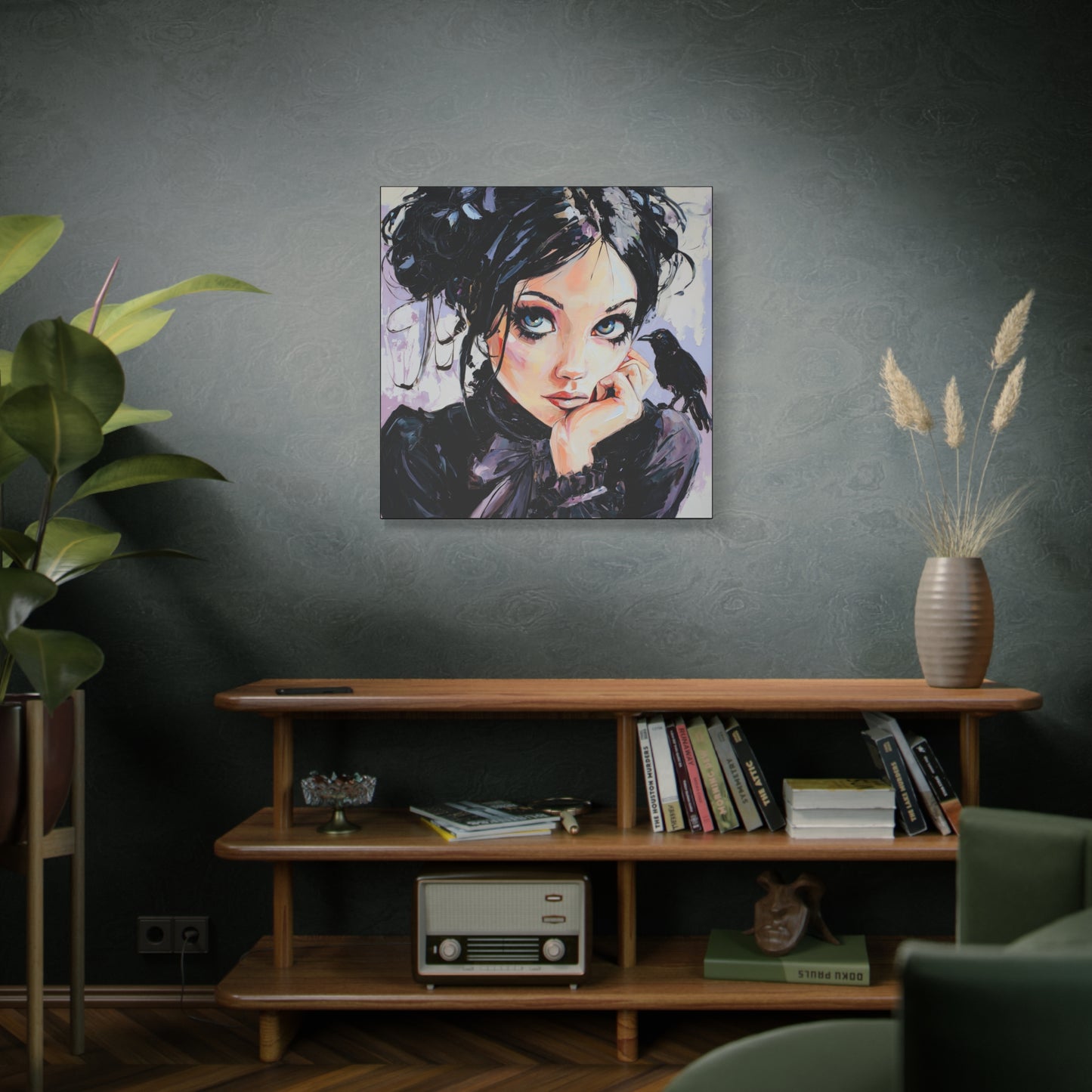 Gallery Wrapped Canvas, Myth and Bones Gothic Art Canvas, Dark Muse Canvas - Lark