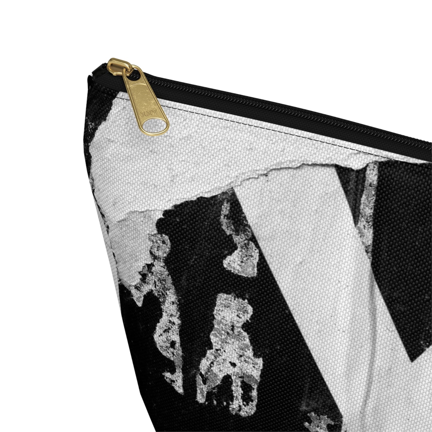 Accessory Pouch - Torn Poster Street Art Makeup Bag - Black and White YO - Urban Street Art