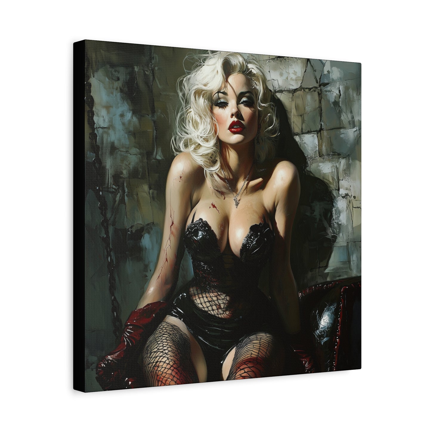 Gallery Wrapped Canvas, Guilt and Grit Adult Art Canvas, Erotic Pinup Art Canvas – Isla