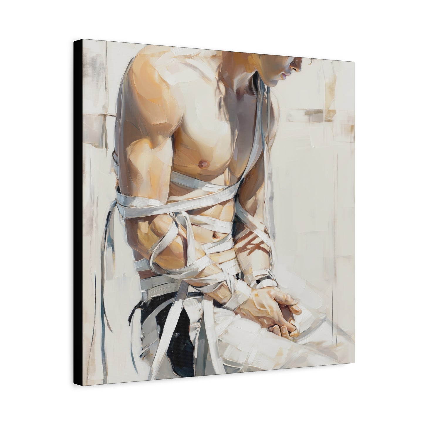Gallery Wrapped Canvas, Ropes and Reverence Art Canvas, Erotic Shibari Art Canvas – Kenji