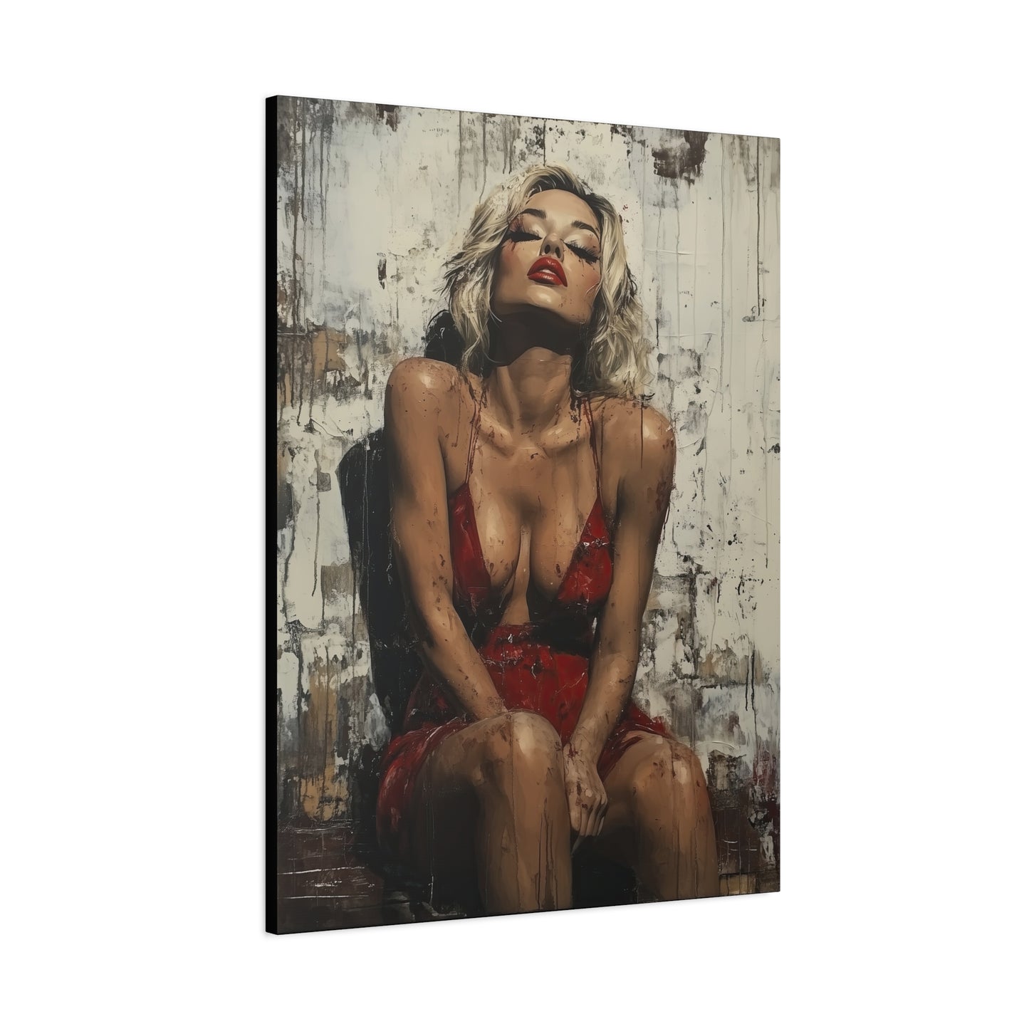 Gallery Wrapped Canvas, Guilt and Grit Adult Art Canvas, Erotic Pinup Art Canvas – Amara