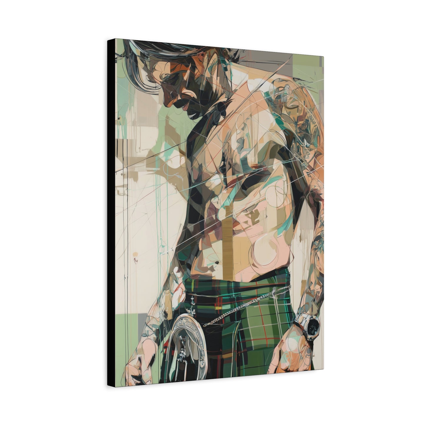 Gallery Wrapped Canvas, Kilts and Carnage Art Canvas, Erotic Pinup Art Canvas – Ewan