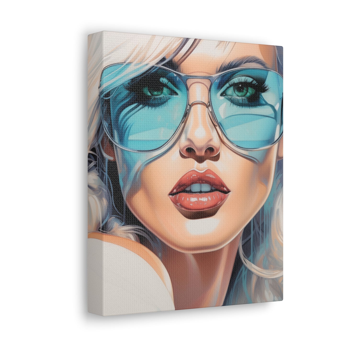 Canvas Gallery Wrapped High-Fashion Wall Art, Stylish Decor, Retro Femme Doll Pop Art – Nova