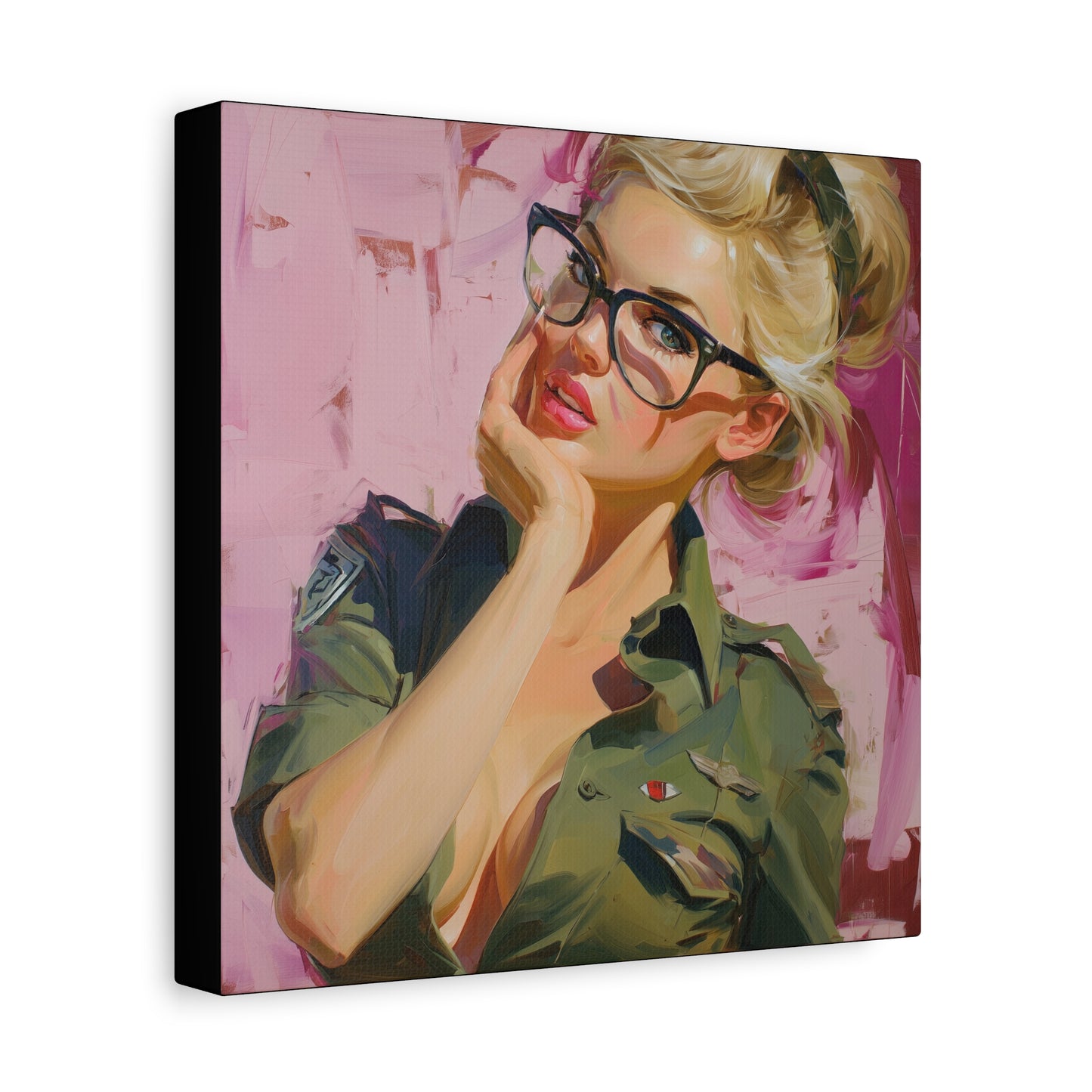 Gallery Wrapped Canvas, Liberty and Lace Art Canvas, Erotic Pinup Art Canvas – Roxanne