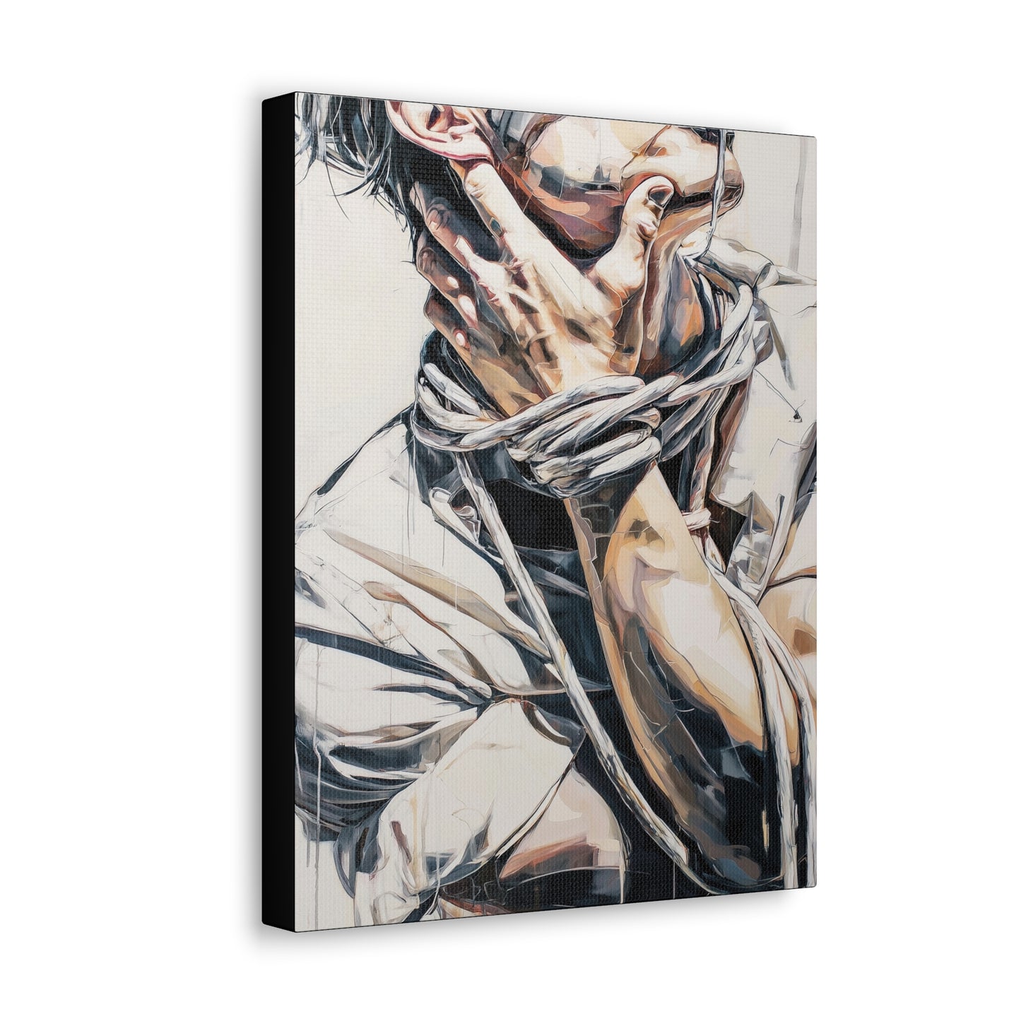 Gallery Wrapped Canvas, Ropes and Reverence Art Canvas, Erotic Shibari Art Canvas – Gary