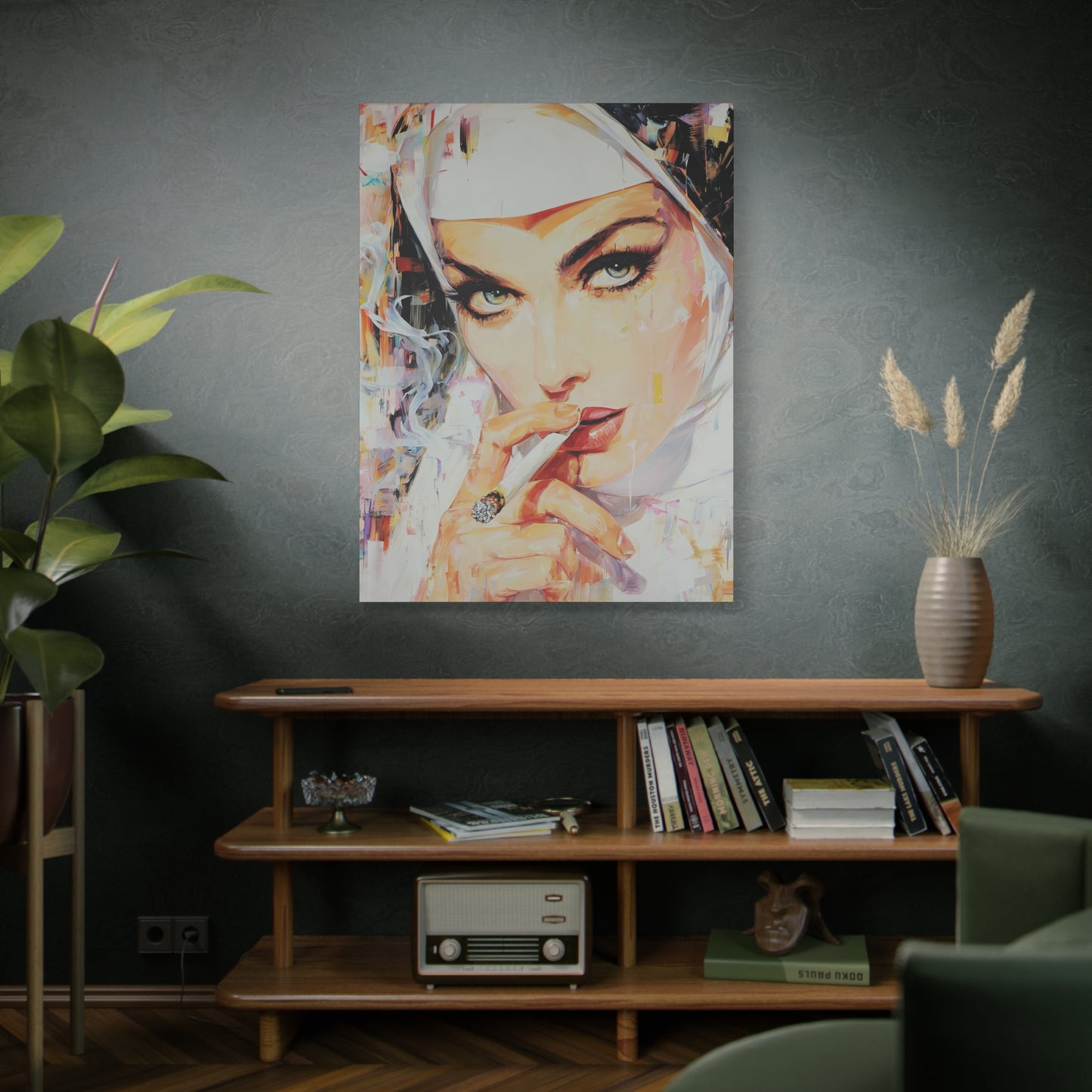 Gallery Wrapped Canvas, Habits and Heresy Art Canvas, Naughty Nuns Art Canvas – Sister Carmela