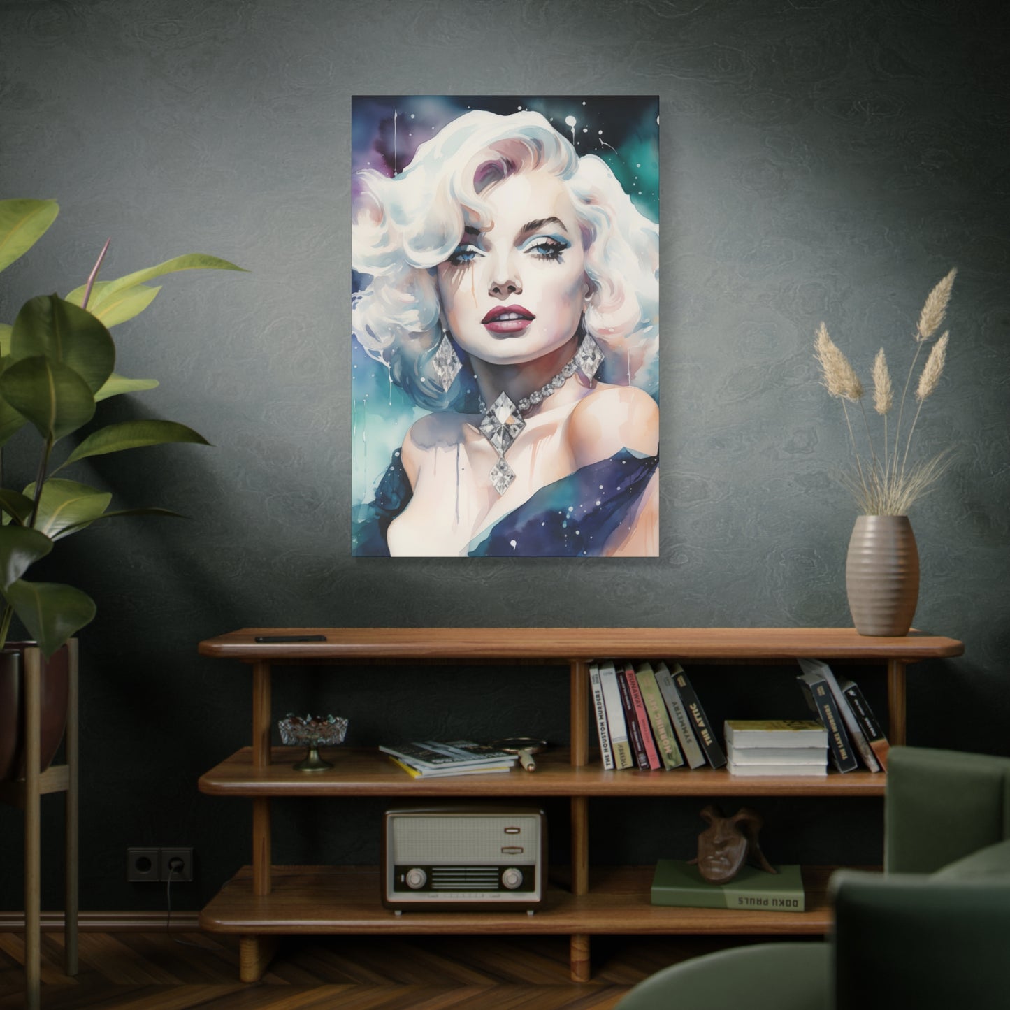 Canvas Wall Art, Gallery Wrapped Pop Art, Celebrity Wall Art – Marilyn Monroe - Diamonds