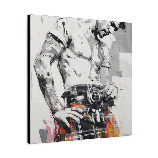 Gallery Wrapped Canvas, Kilts and Carnage Art Canvas, Erotic Pinup Art Canvas – Callum