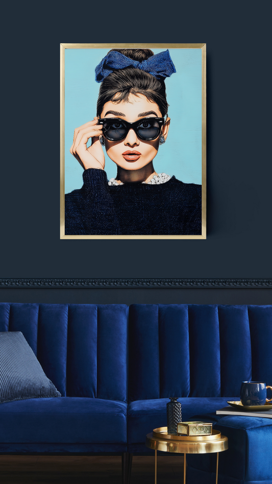 Gallery Wrapped Canvas, The Diva Project Art Canvas, Pinup Art Canvas – Audrey Hepburn - THREE