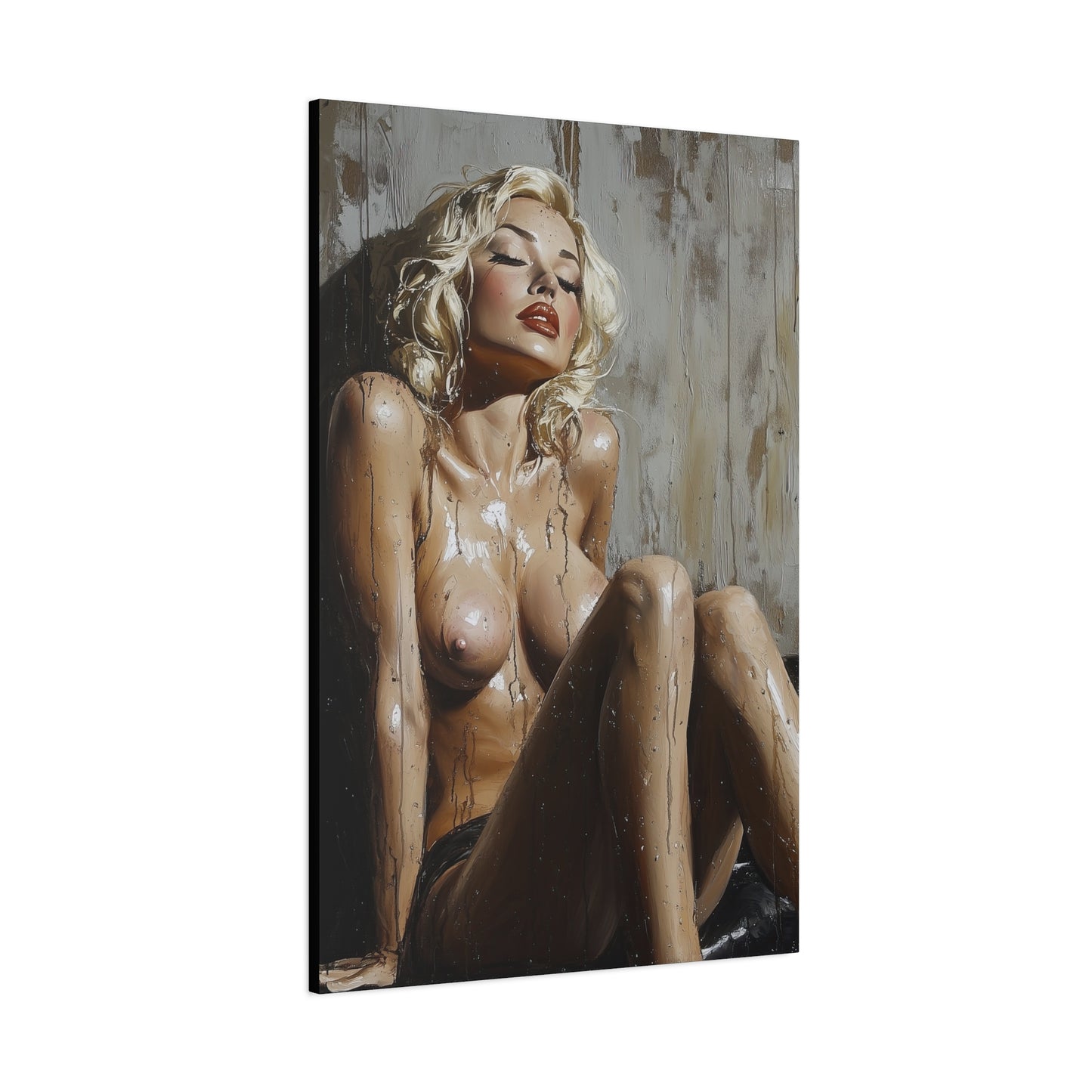 Gallery Wrapped Canvas, Guilt and Grit Adult Art Canvas, Erotic Pinup Art Canvas – Estelle
