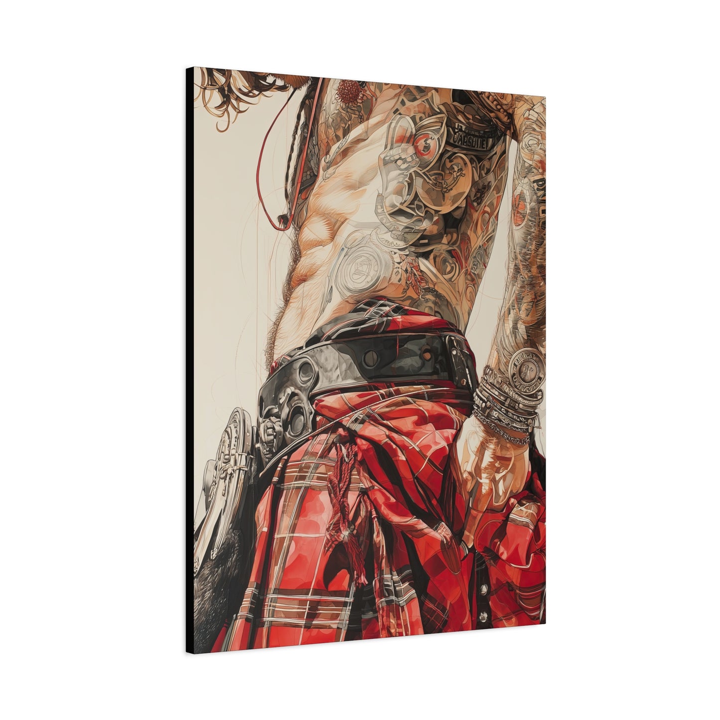 Gallery Wrapped Canvas, Kilts and Carnage Art Canvas, Erotic Pinup Art Canvas – Ronan