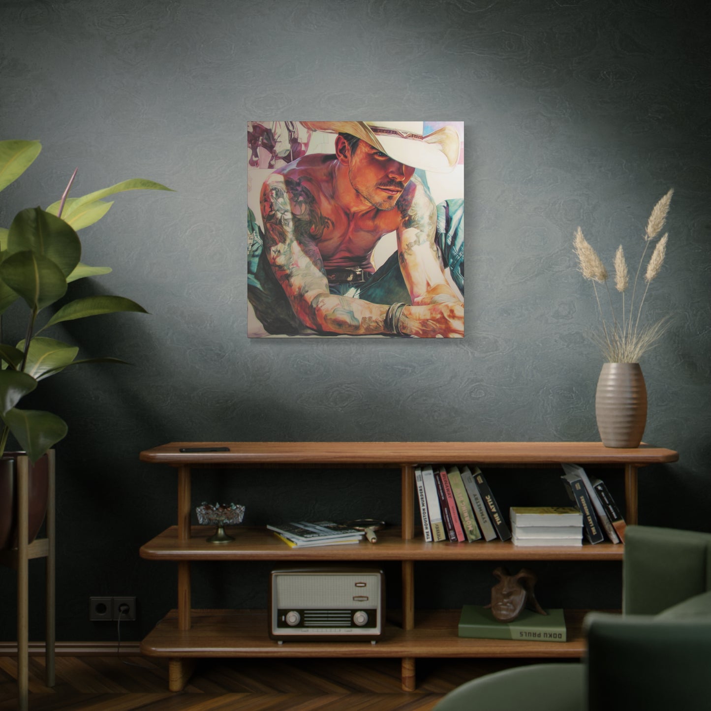 Gallery Wrapped Canvas, Wranglers and Wreckage Art Canvas, Erotic Pinup Art Canvas – Cade