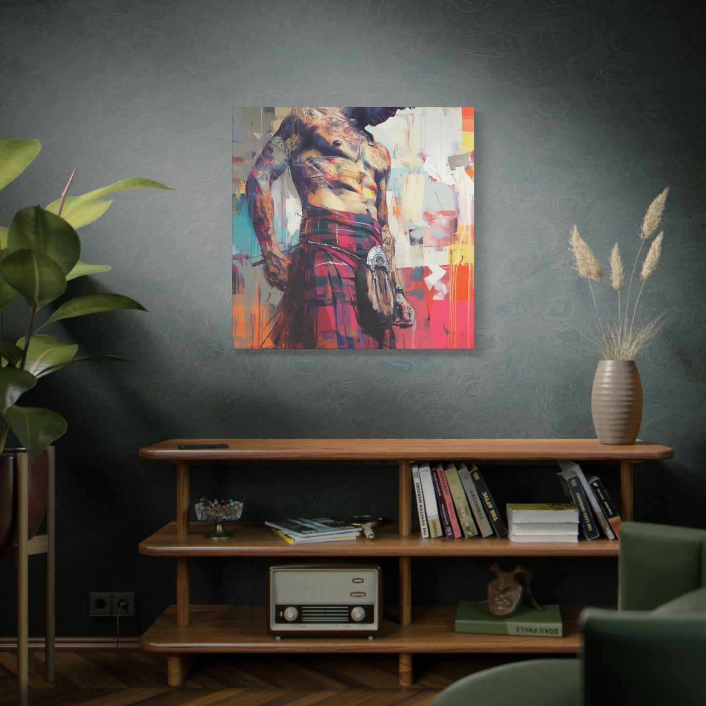 Gallery Wrapped Canvas, Kilts and Carnage Art Canvas, Erotic Pinup Art Canvas – Angus