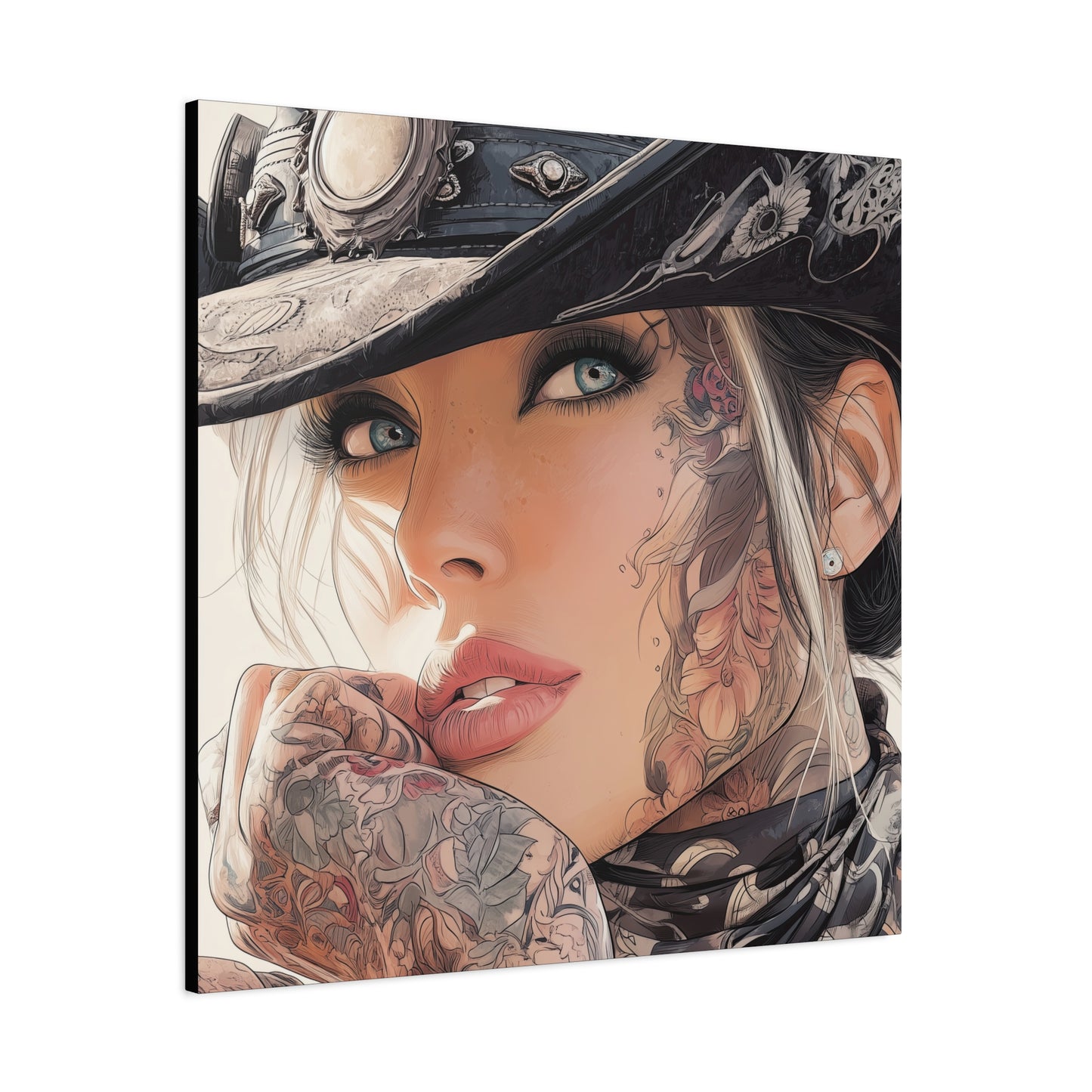 Gallery Wrapped Canvas, Wranglers and Wreckage Art Canvas, Erotic Pinup Art Canvas – Raine