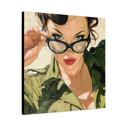 Gallery Wrapped Canvas, Liberty and Lace Art Canvas, Erotic Pinup Art Canvas – Tawney