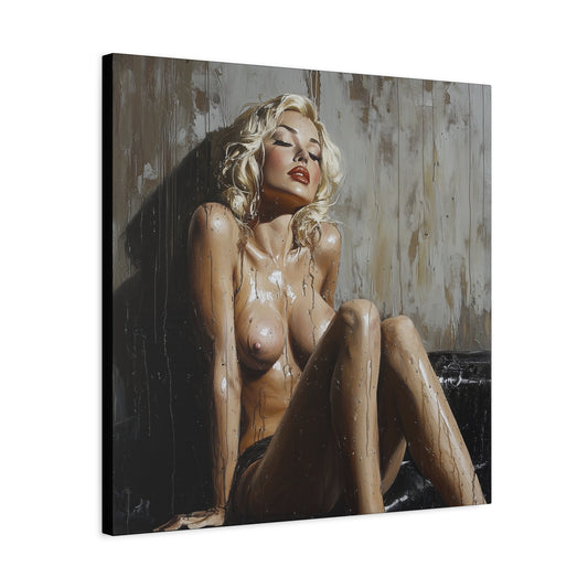 Gallery Wrapped Canvas, Guilt and Grit Adult Art Canvas, Erotic Pinup Art Canvas – Estelle