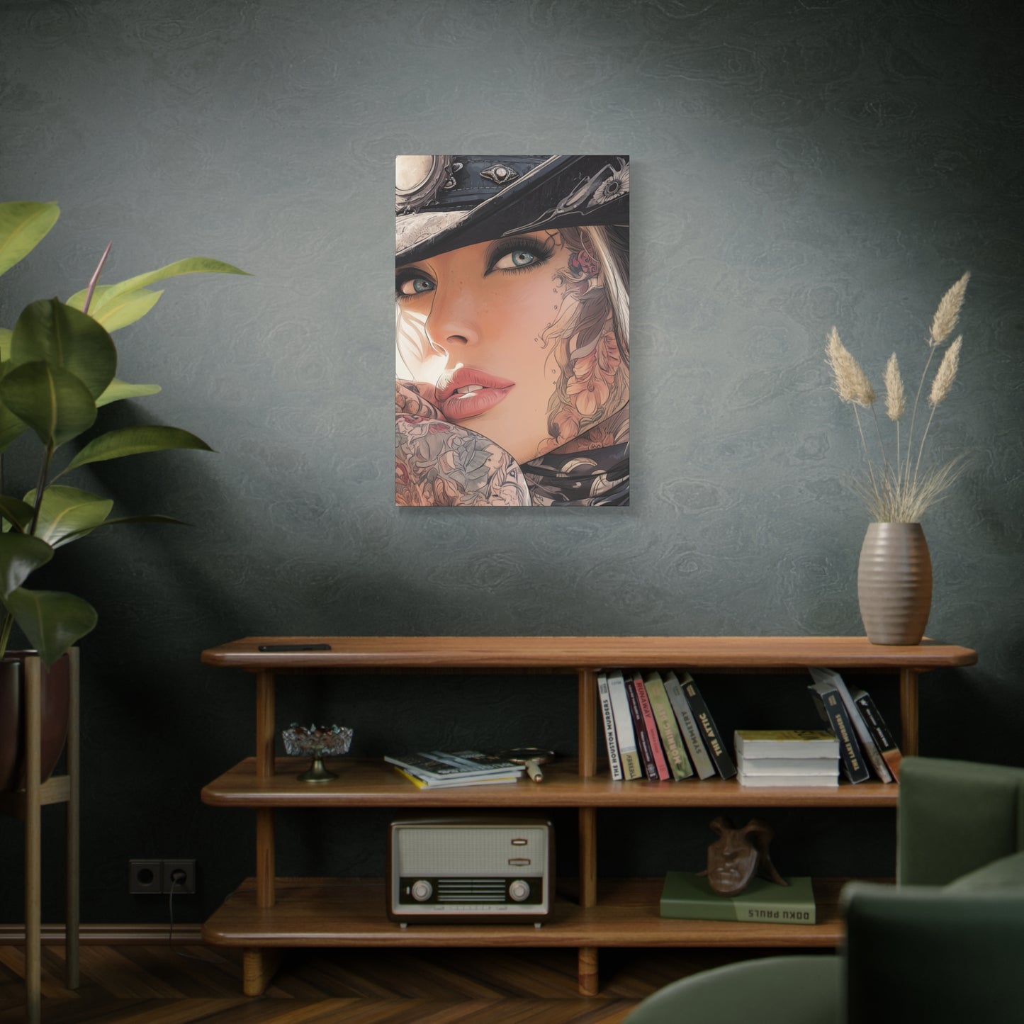 Gallery Wrapped Canvas, Wranglers and Wreckage Art Canvas, Erotic Pinup Art Canvas – Raine