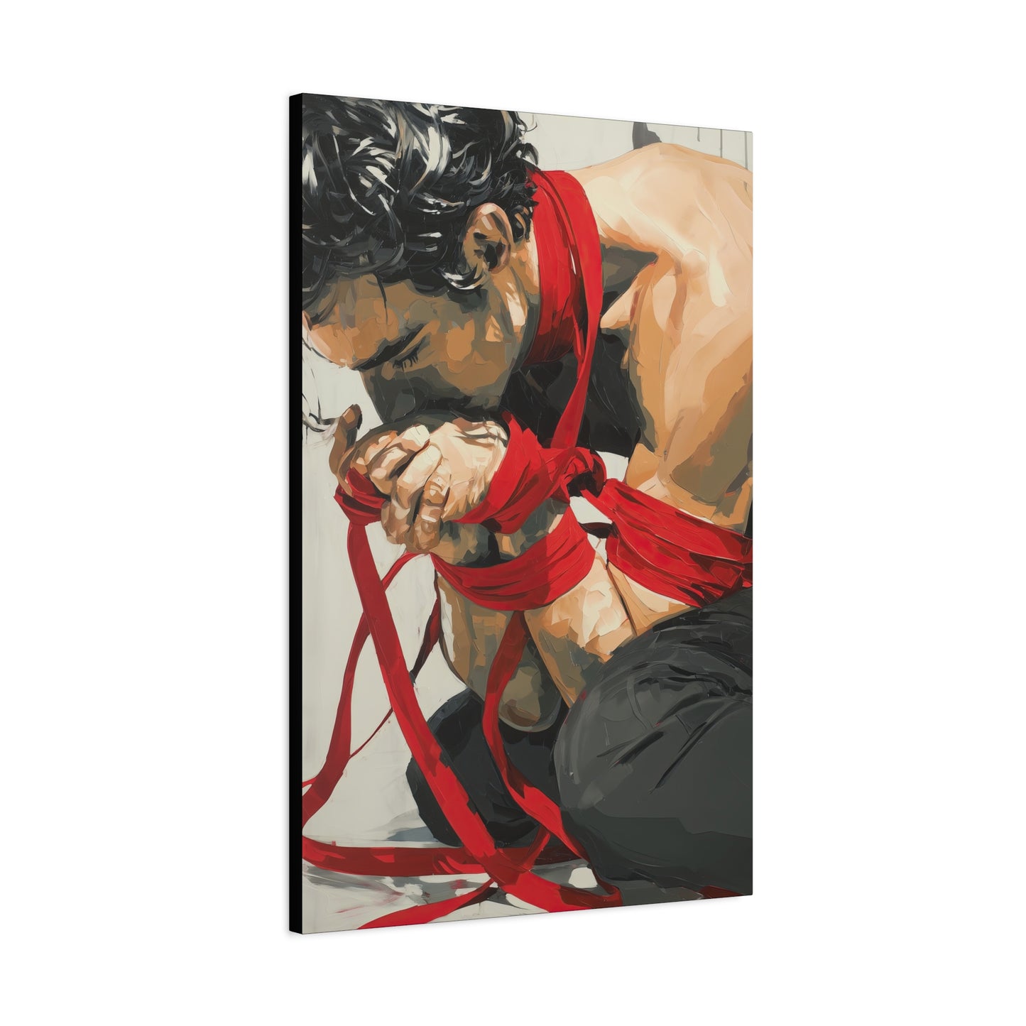Gallery Wrapped Canvas, Ropes and Reverence Art Canvas, Erotic Shibari Art Canvas – Theo