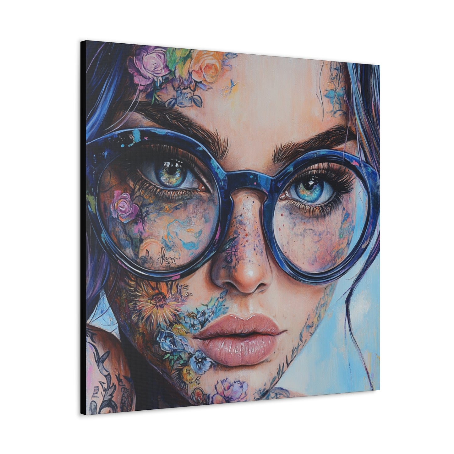Canvas Gallery Wrap, Ladies in Lenses Wall Art, Abstract Femme Girl Art - Sara