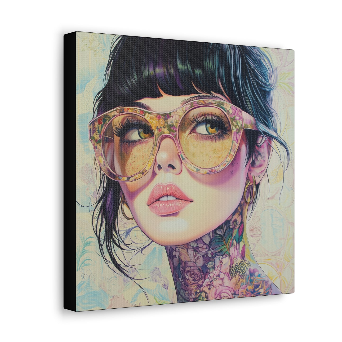 Canvas Gallery Wrap, Ladies in Lenses Wall Art, Abstract Femme Girl Art - Lucy