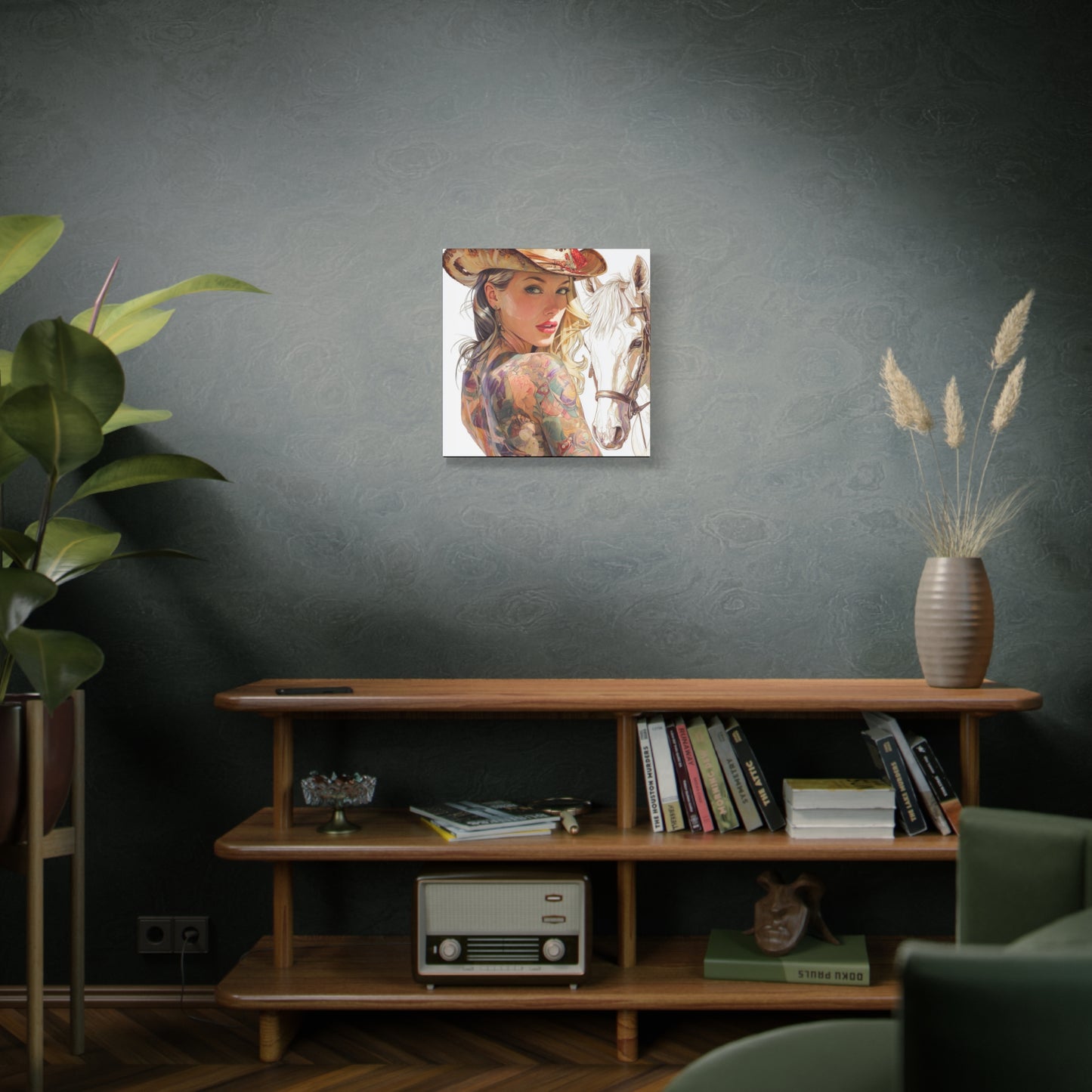 Gallery Wrapped Canvas, Wranglers and Wreckage Art Canvas, Erotic Pinup Art Canvas – Denver