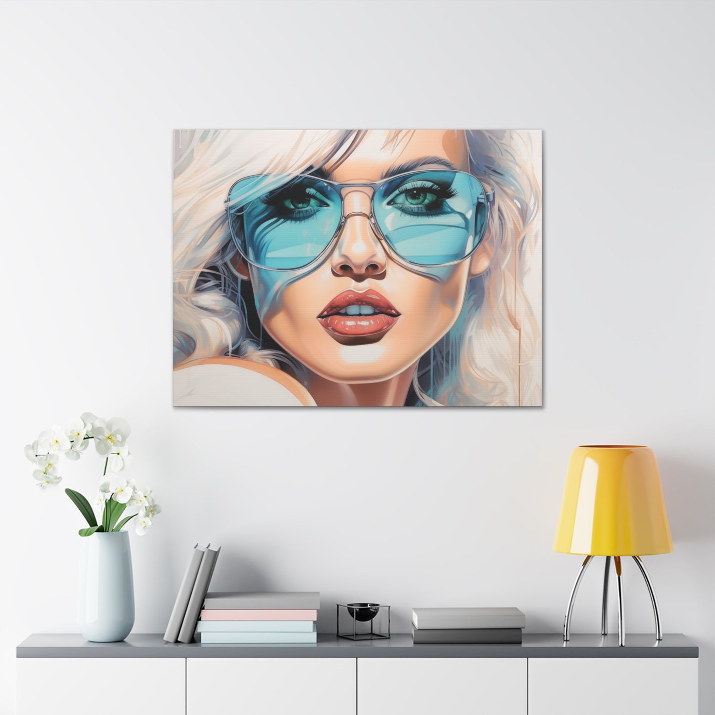 Canvas Gallery Wrapped High-Fashion Wall Art, Stylish Decor, Retro Femme Doll Pop Art – Nova