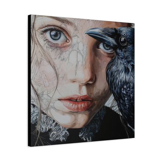 Gallery Wrapped Canvas, Myth and Bones Gothic Art Canvas, Dark Muse Canvas - Clio