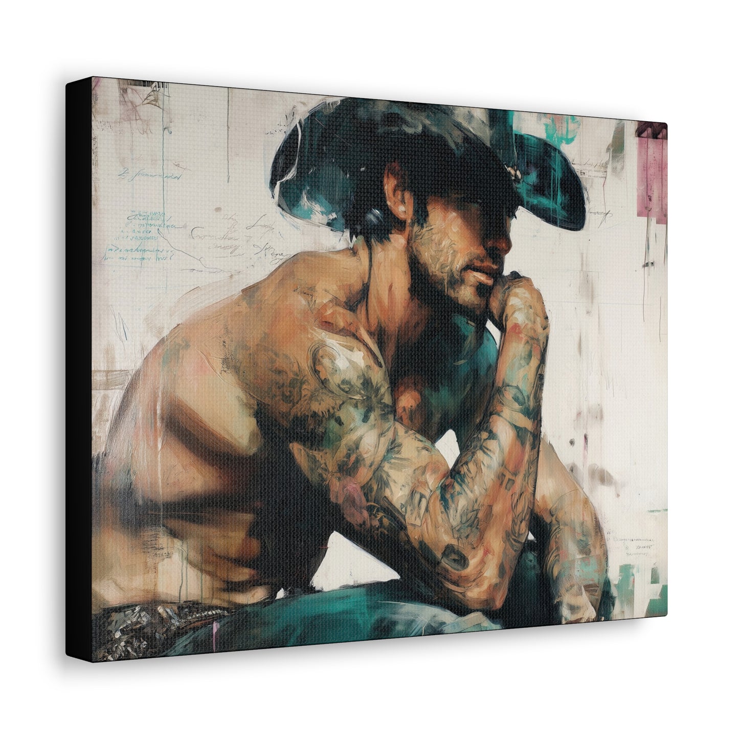 Gallery Wrapped Canvas, Wranglers and Wreckage Art Canvas, Erotic Pinup Art Canvas – Jimmy
