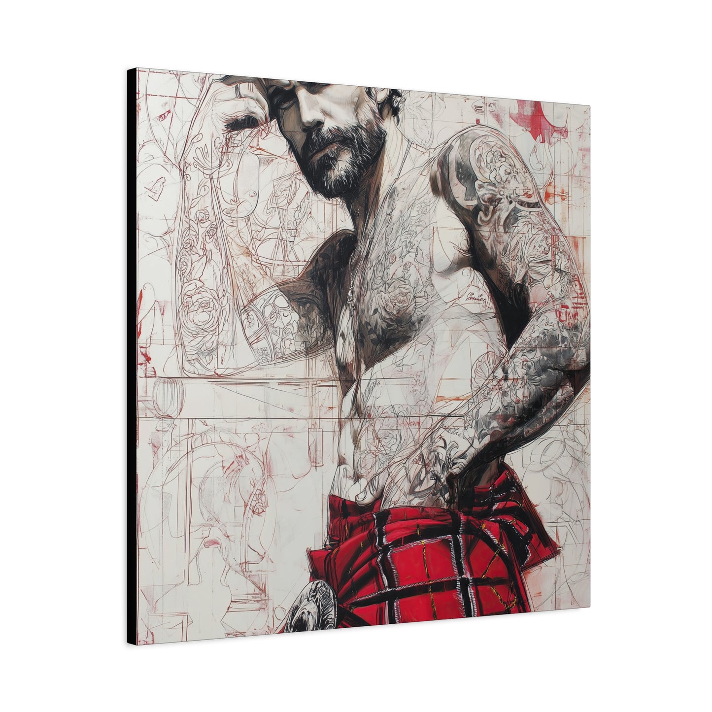 Gallery Wrapped Canvas, Kilts and Carnage Art Canvas, Erotic Pinup Art Canvas – Cormac