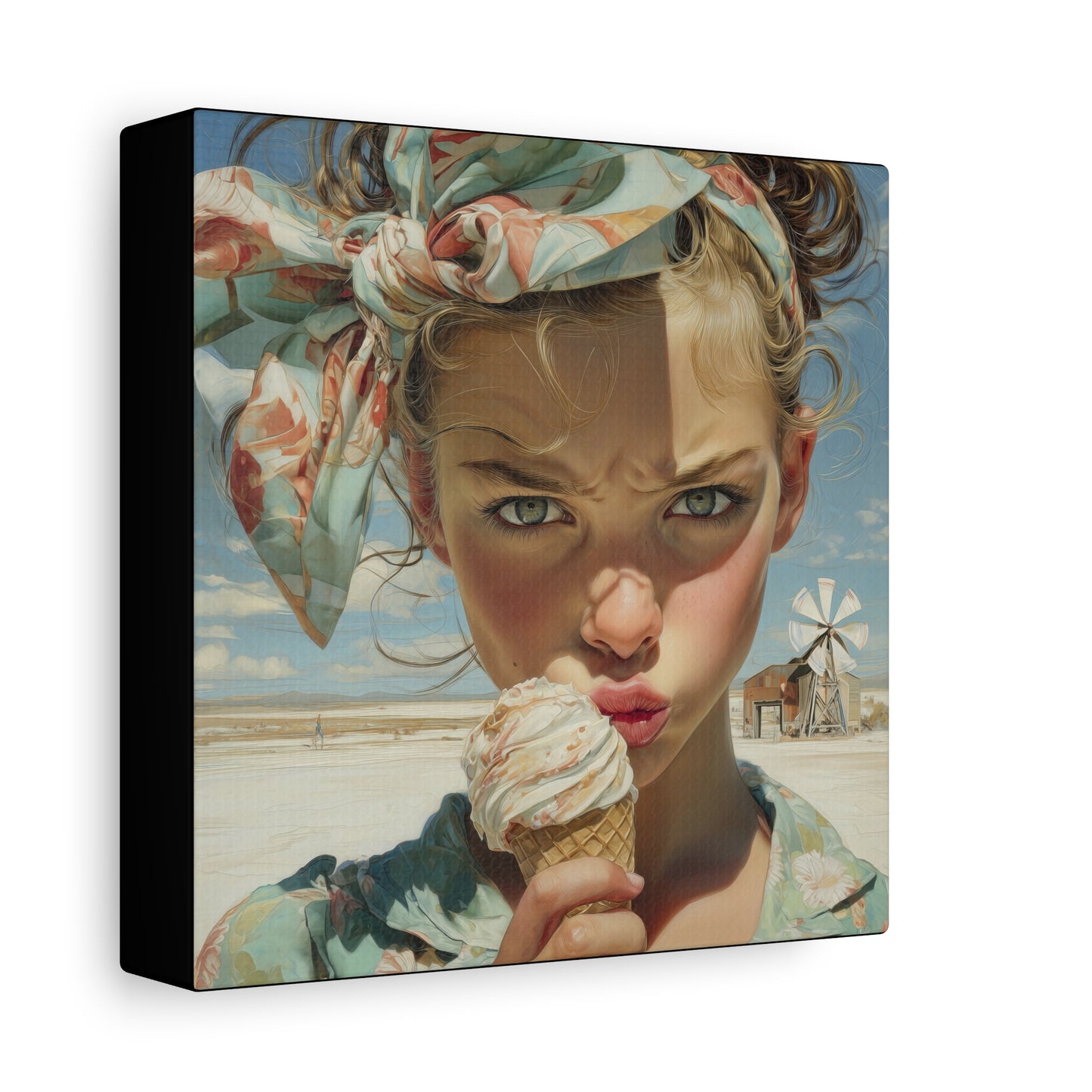 Gallery Wrapped Canvas, Sweet Summer Nostalgia, Sugar and Spice Art Canvas, Ice Cream Dreams Art – Millie