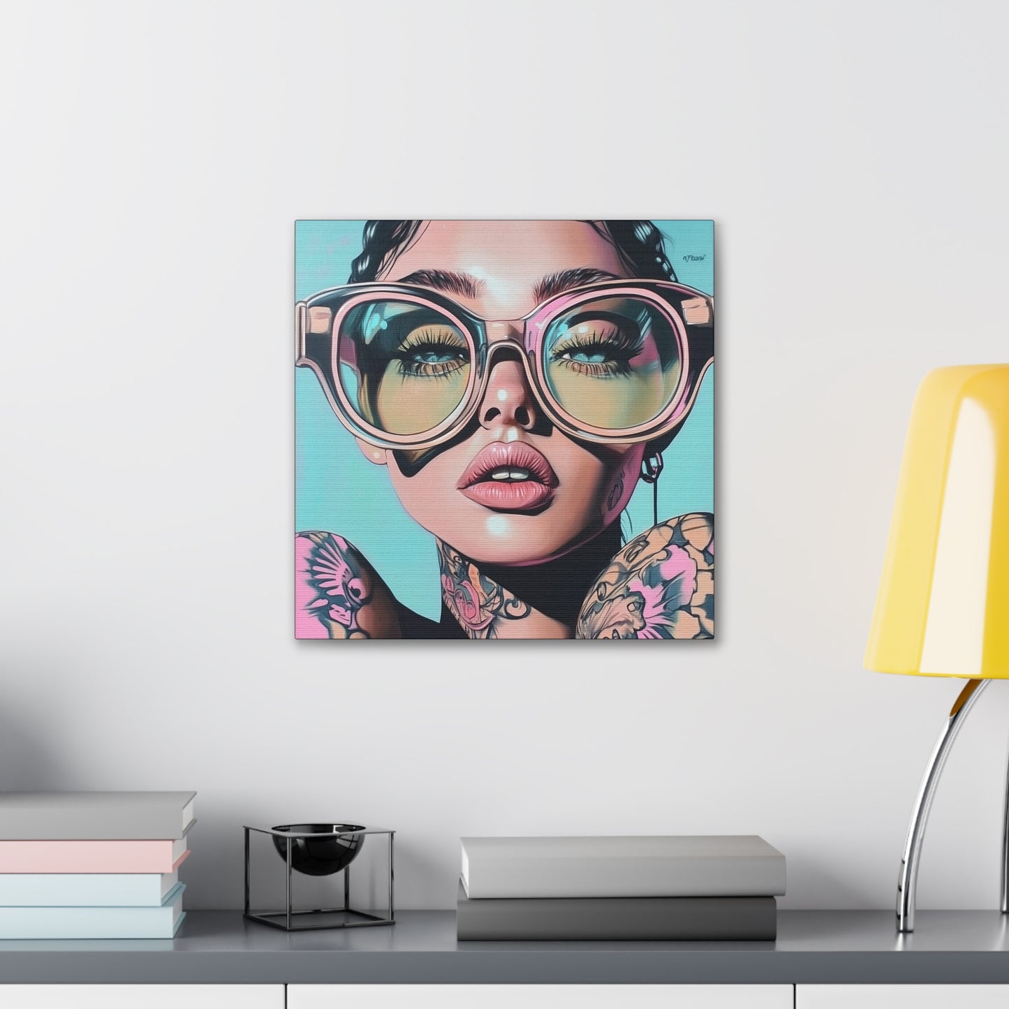 Canvas Gallery Wrap, Ladies in Lenses Wall Art, Abstract Femme Girl Art - Kiki