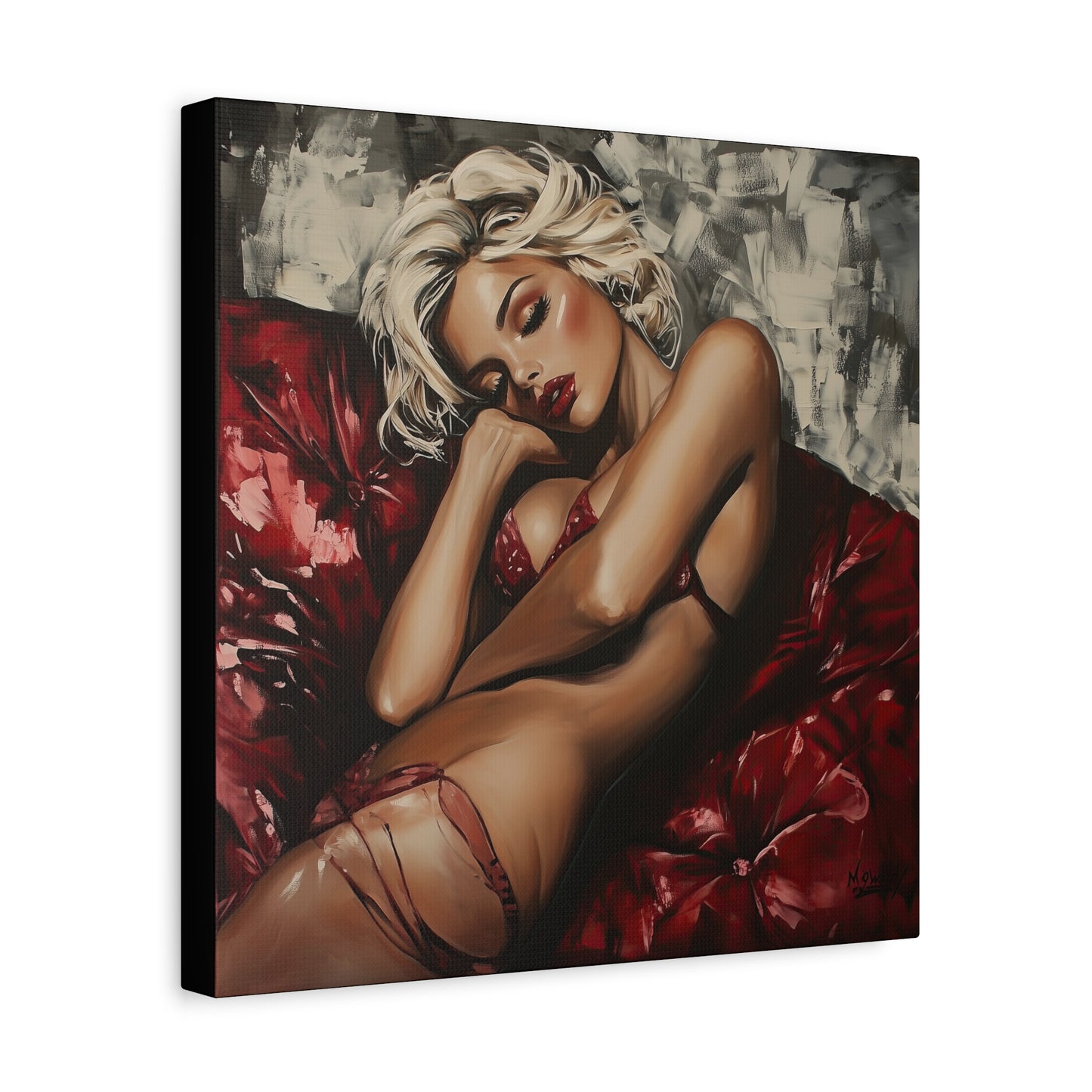 Gallery Wrapped Canvas, Guilt and Grit Adult Art Canvas, Erotic Pinup Art Canvas – Giselle