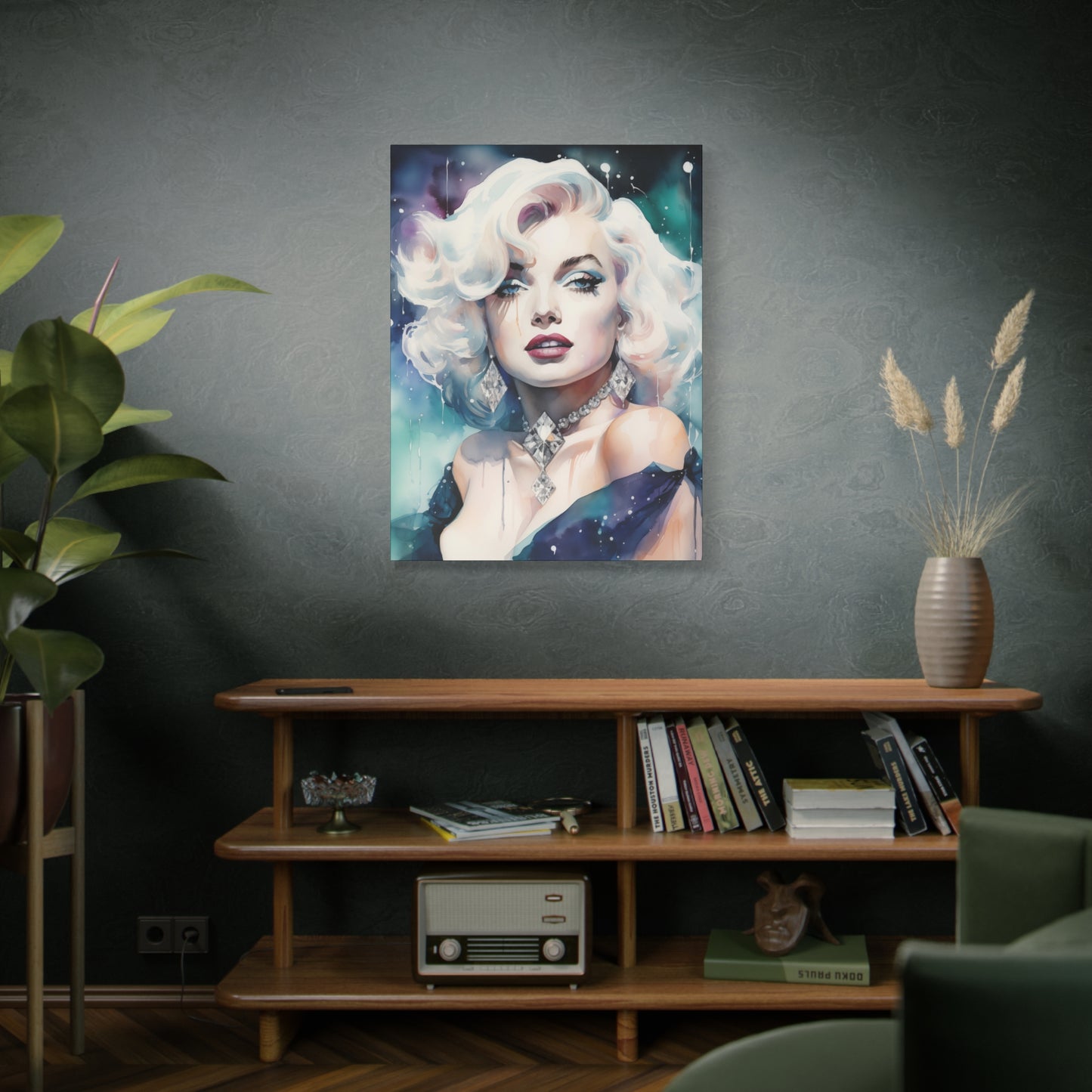 Canvas Wall Art, Gallery Wrapped Pop Art, Celebrity Wall Art – Marilyn Monroe - Diamonds
