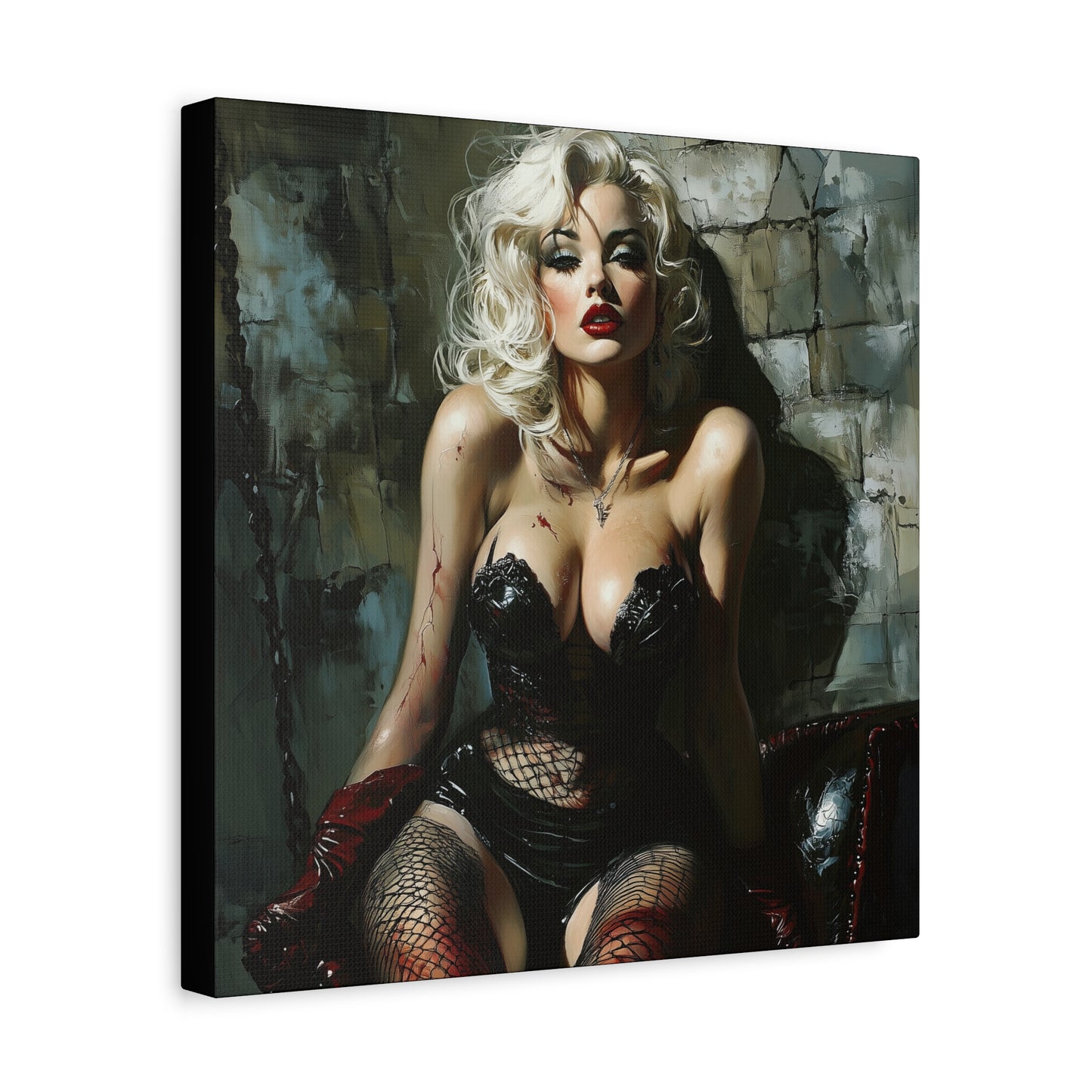 Gallery Wrapped Canvas, Guilt and Grit Adult Art Canvas, Erotic Pinup Art Canvas – Isla
