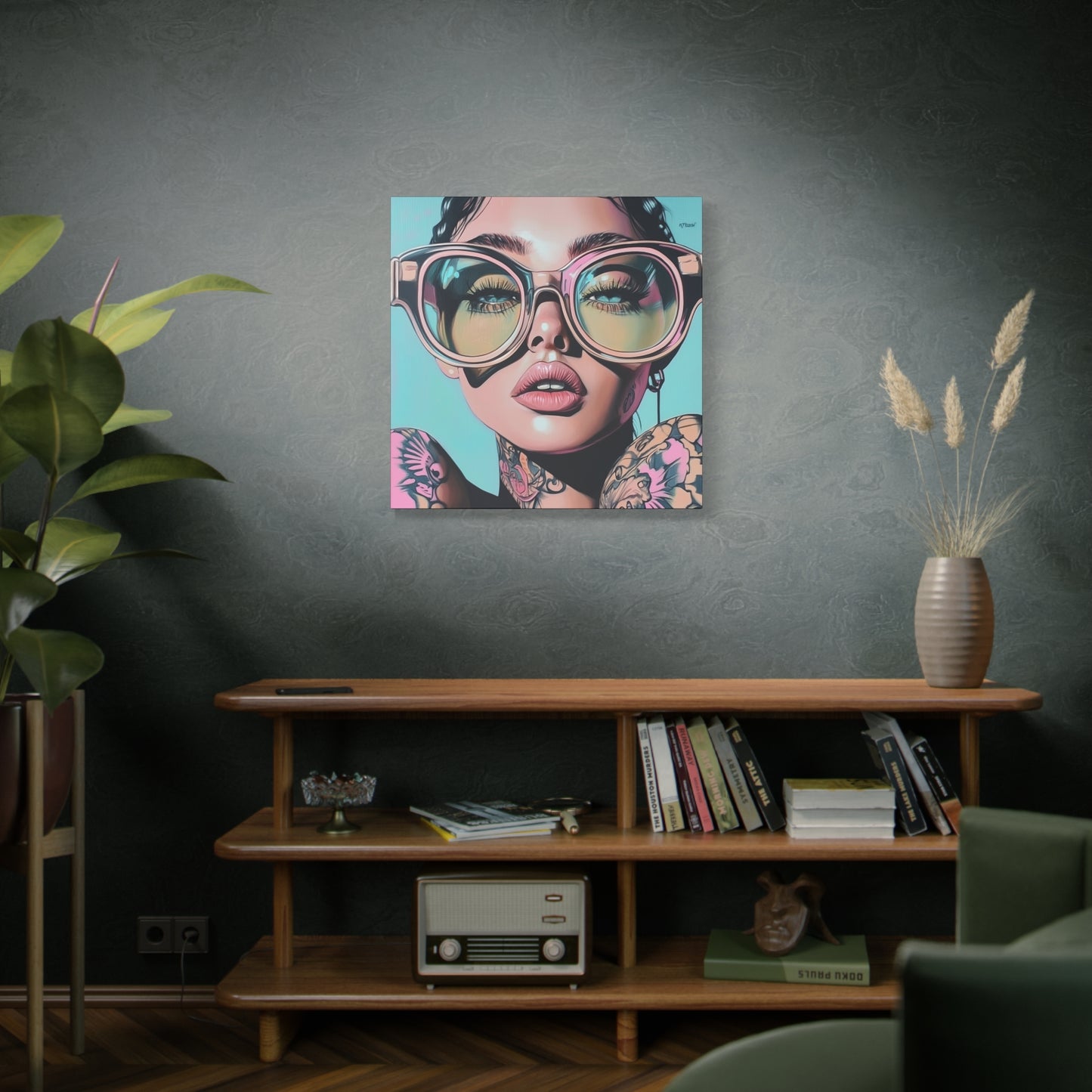 Canvas Gallery Wrap, Ladies in Lenses Wall Art, Abstract Femme Girl Art - Kiki