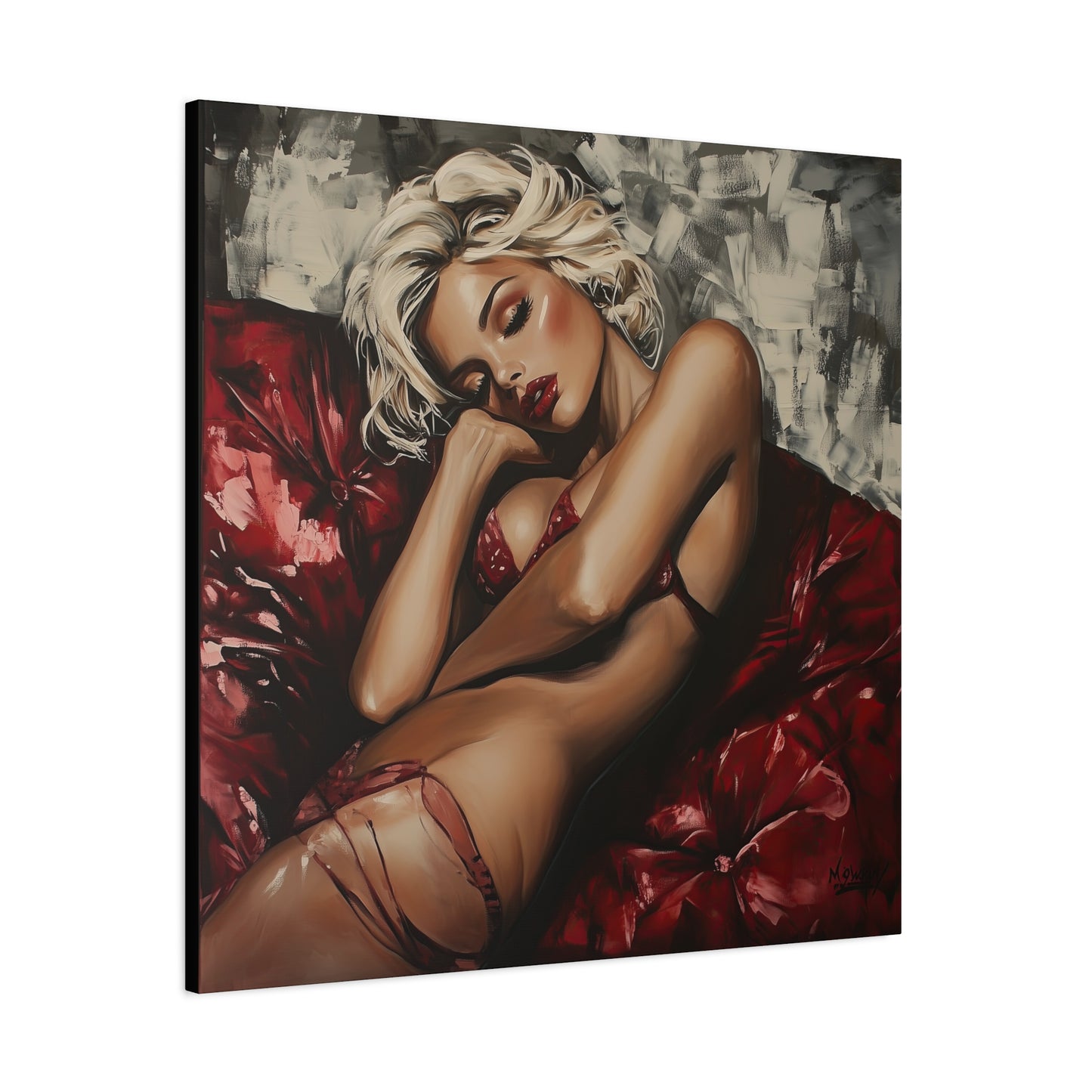 Gallery Wrapped Canvas, Guilt and Grit Adult Art Canvas, Erotic Pinup Art Canvas – Giselle