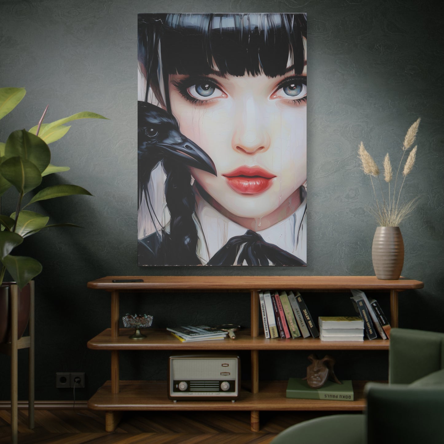 Gallery Wrapped Canvas, Myth and Bones Gothic Art Canvas, Dark Muse Canvas - Isolde